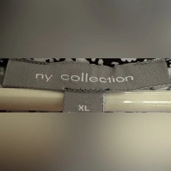 NY COLLECTION size XL BLACK & WHITE abstract print, sleeveless maxi - Picture 5 of 7